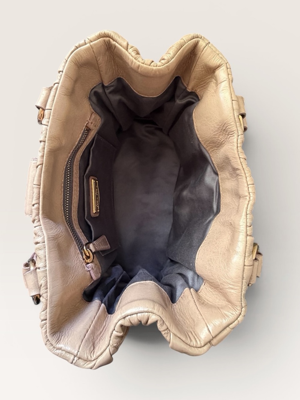 Miu Miu Matelassé Coffer Bag Metallic Rose Gold Leather Y2K - Picture 8 of 13
